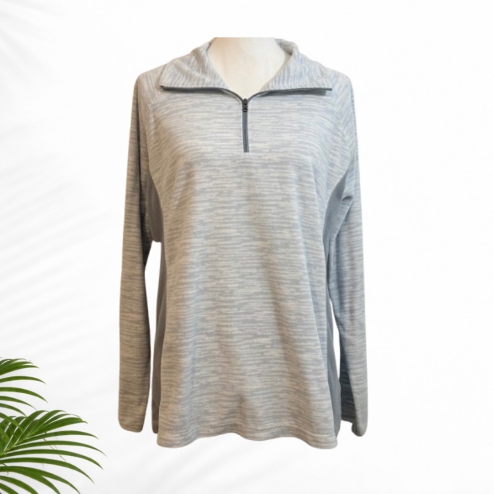 Columbia Women’s XL 1/4 Zip Lightweight Fleece Pullover Blue Gray